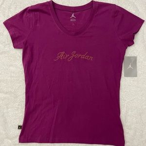 Women Nike Air Jordan Jump Man Shirt - Purple